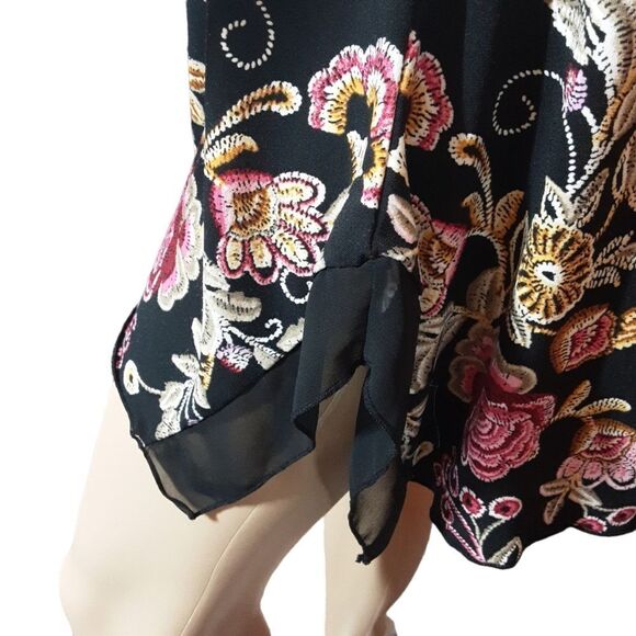 JM COLLECTION DRESS Lushly Embroidered Boho Mini Tunic Oversized‎ - Picture 9 of 13